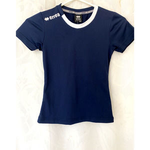 NWT ERREA Youth Ramos Maglia T Shirt Crew Neck Short Sleeve Navy Blue Je…